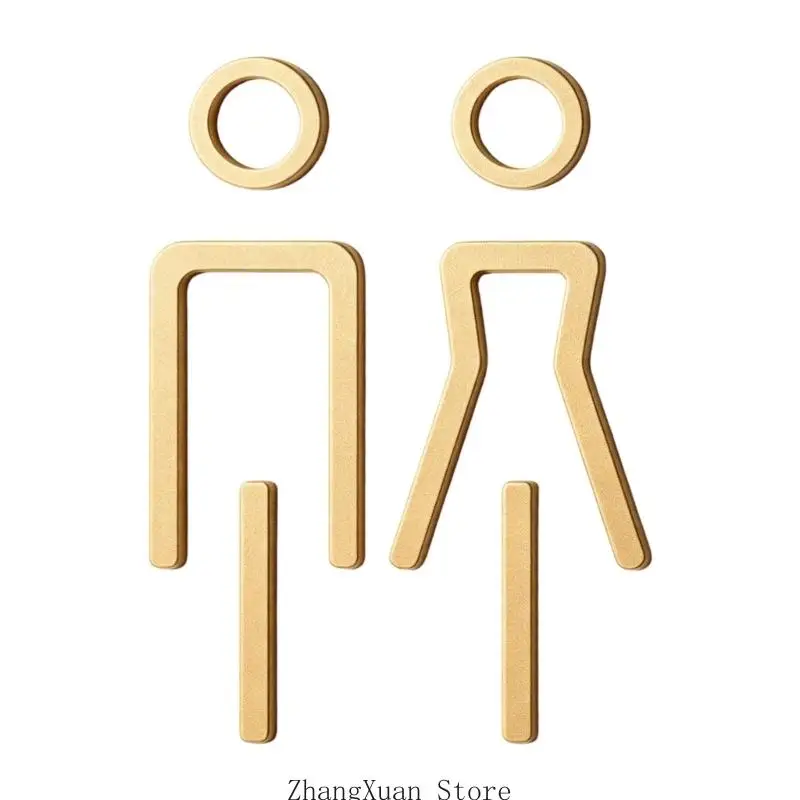 Toilet Door Sign Set Acrylic Male Female Restroom Markers Easy Identification 3XUF