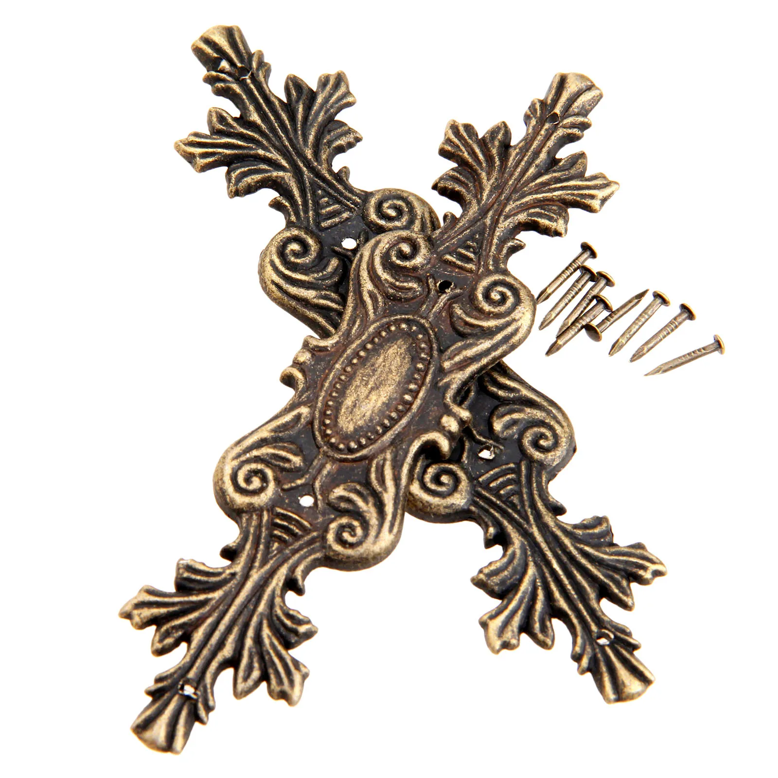 2Pcs Antique Decorative Corner Bracket for Furniture Wooden Box Feet Furniture Corner Protector Decorative Furniture Fittings