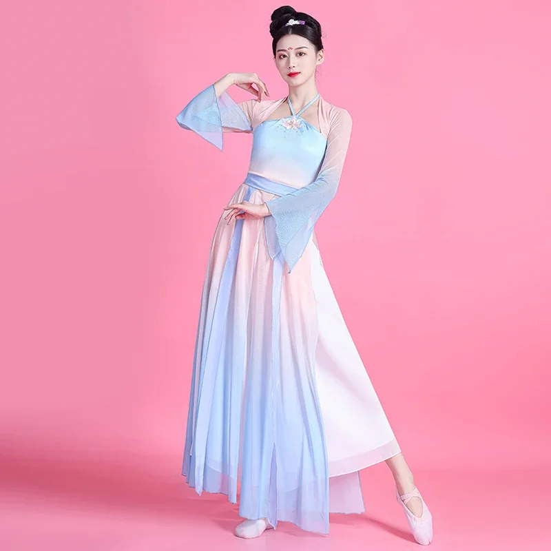 New Classical Dance Performance Costume Women Spring Jumpsuit Dance Clothing Floating Body Rhythm Chinese Dance Practice Clothes