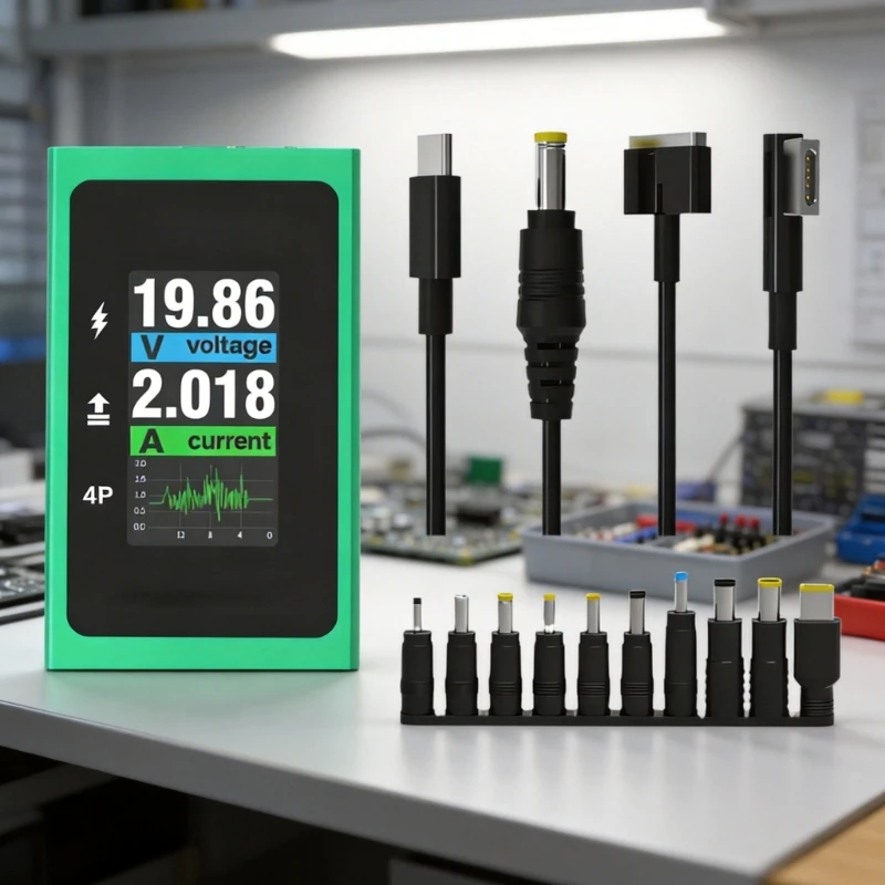  Multipurpose Laptop Repair Power on Cable with 10 Adapters Voltages Current Monitoring ABS Texture for Easy Diagnosis