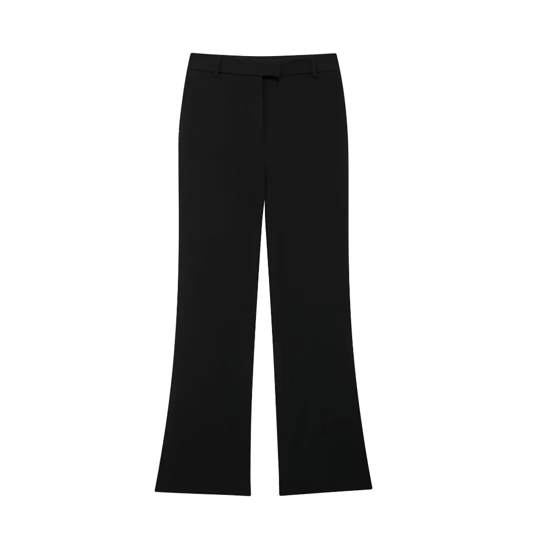 HH TRAF Autumn Fashion Woman High Waist Loose Slim Long Pants Women Pockets Zipper Button Casual Wide Leg Pants 3 Colors Mujer