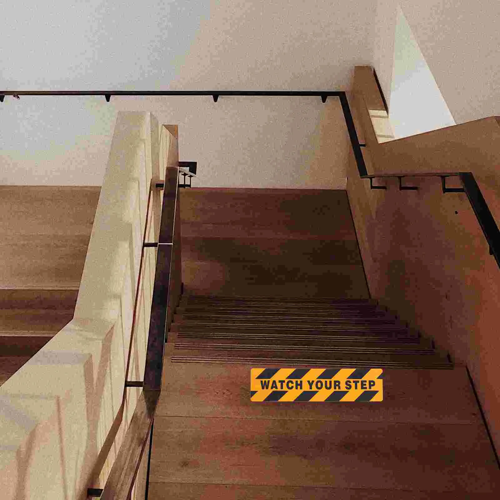 2 Pcs Outdoor Warning Sticker Reflective Sign Threshold The Pet Anti Stair Tape