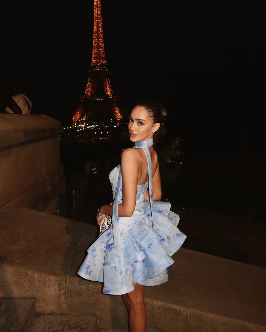 MD New Sexy Blue Print A-line Short Evening Gown Organza Sleeveless Tiered Drawstring Cocktail Prom Gown Summer Customized 2025