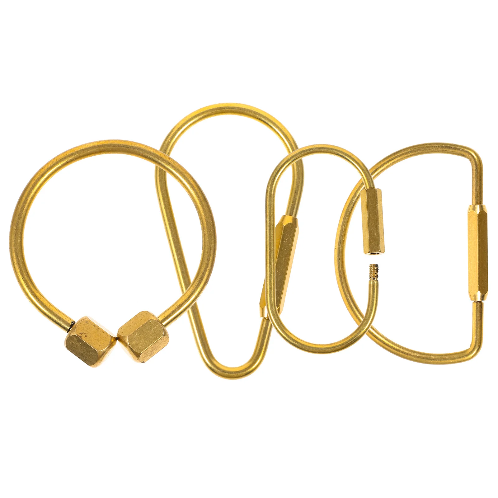 4Pcs Brass Screw Lock Key Rings Flat Metal Split Rings DIY Key Chains for Craft Making Secure Durable Brass Screw Lock Ring