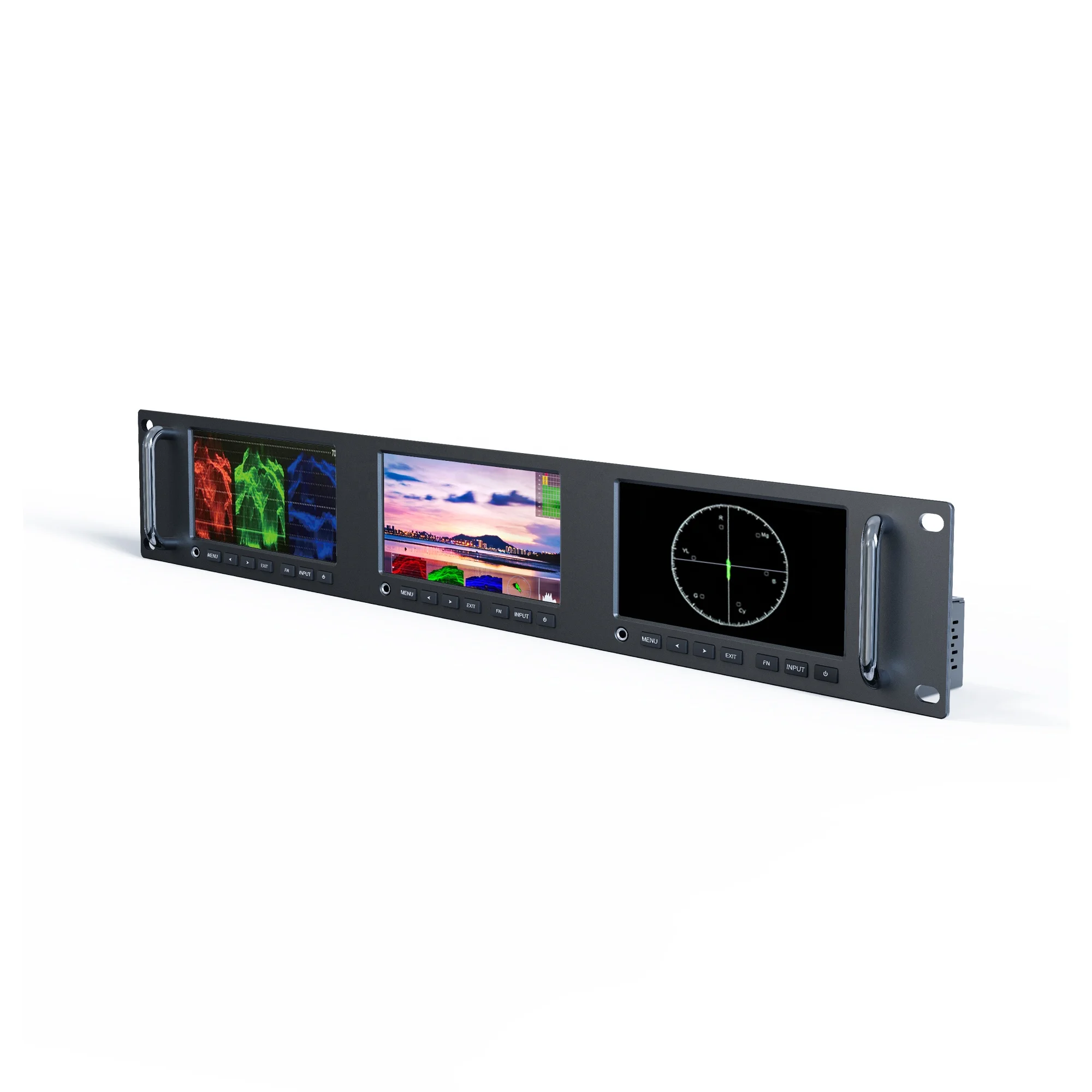 

5 Inch Full HD 2RU Rack Mount Monitor With HDR Feature New IPS Panel For Broadcast & Live Streaming