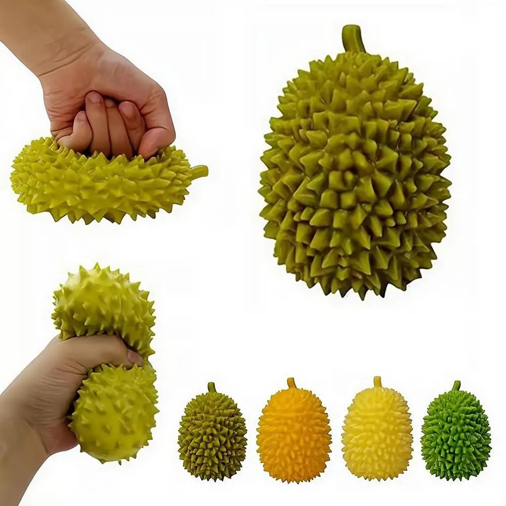 Soft Durian Squishy Stress Balls Squeeze Toys Stretchy Fruit Stress Relief Squeeze Ball Fruit Hand Pinch  Squishy Toy
