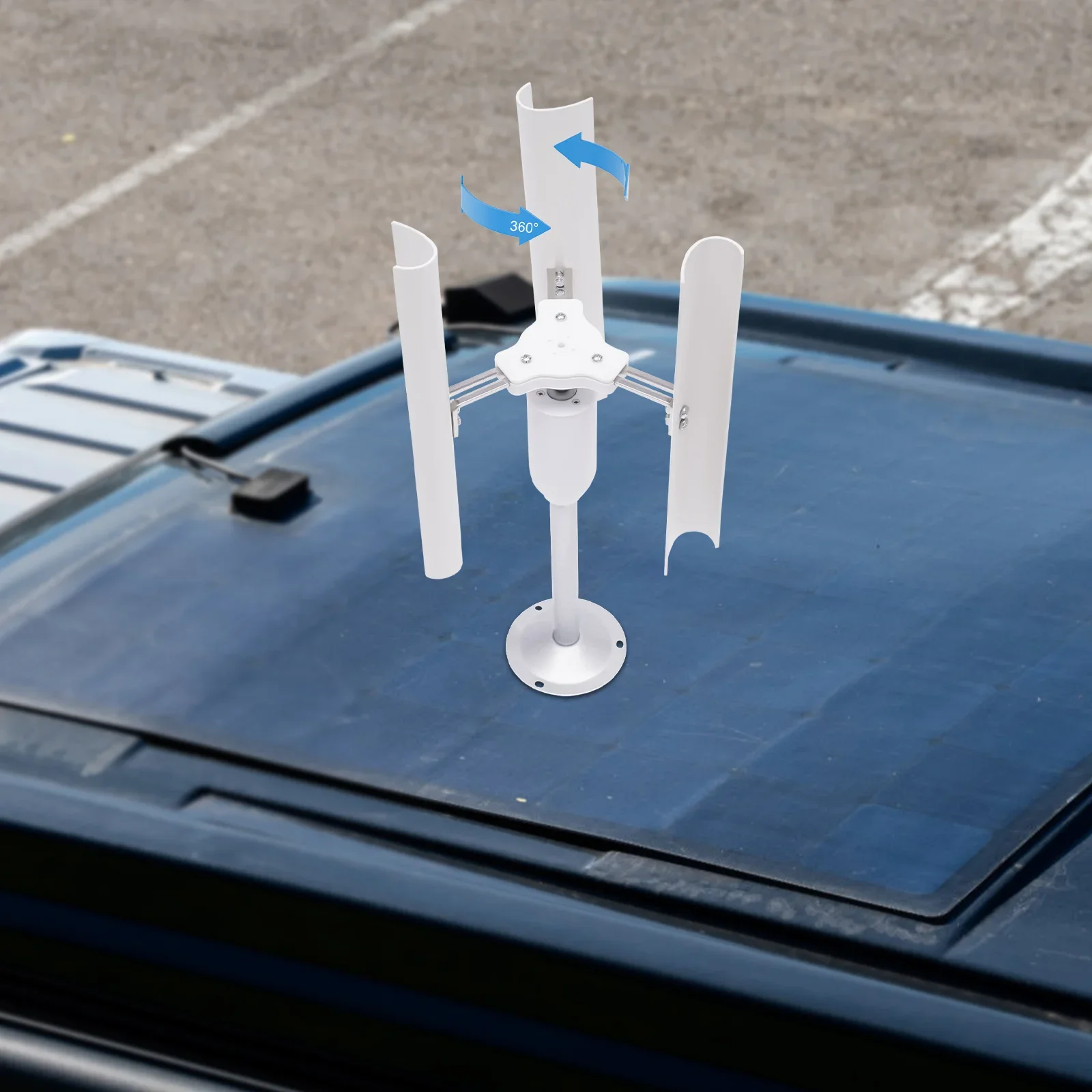 

BYMAOCAR 20W Vertical Axis Wind Turbine Generator for Home Experiments Educational Model W/ Durable PVC Blades& Quiet 36dB Motor