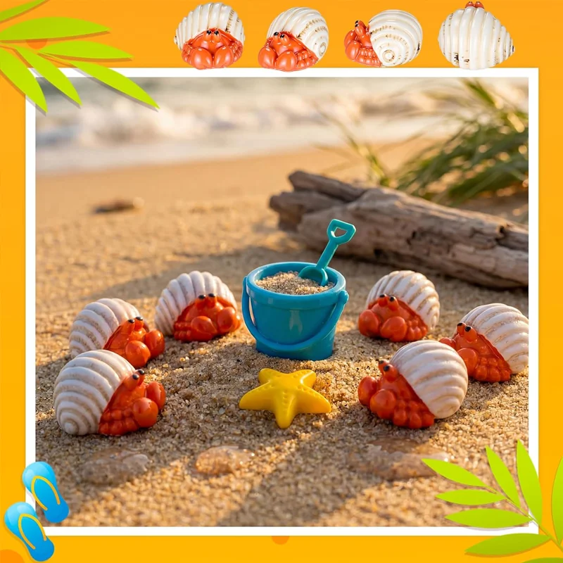 10 figurines mini crabe ermite - Resin Art Beach avis et prix