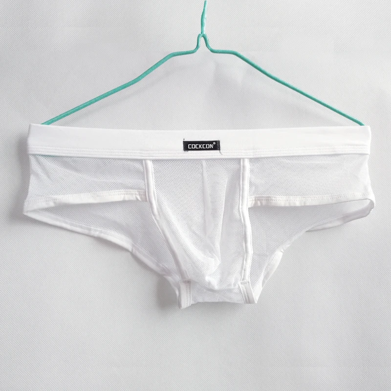 Transparent Sexy Tight-Fitting Body-Shaping Low-Waist U-Shaped Pouch Men's Underwear Mesh Breathable Briefs for Men