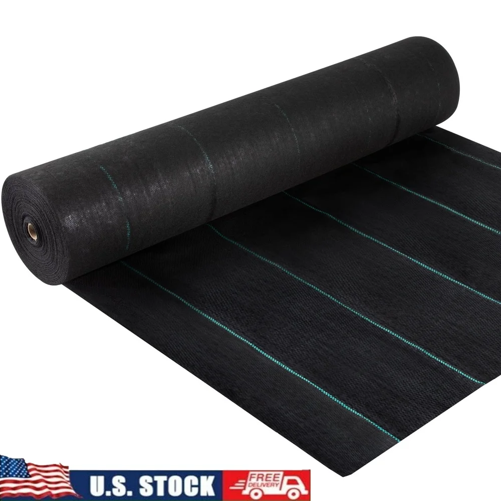 

Heavy Duty Weed Barrier Landscape Fabric 4x300ft High Permeability Tear Resistant Ground Cover Garden Greenhouse Driveway