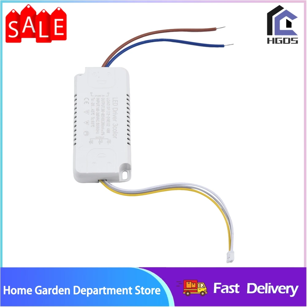 מנהל LED 3 מתאמי צבע לתאורת LED ממיר לא מבודד החלפה 8-24W 20-40W 30-50W 40-60W 50-70W 260-280mA