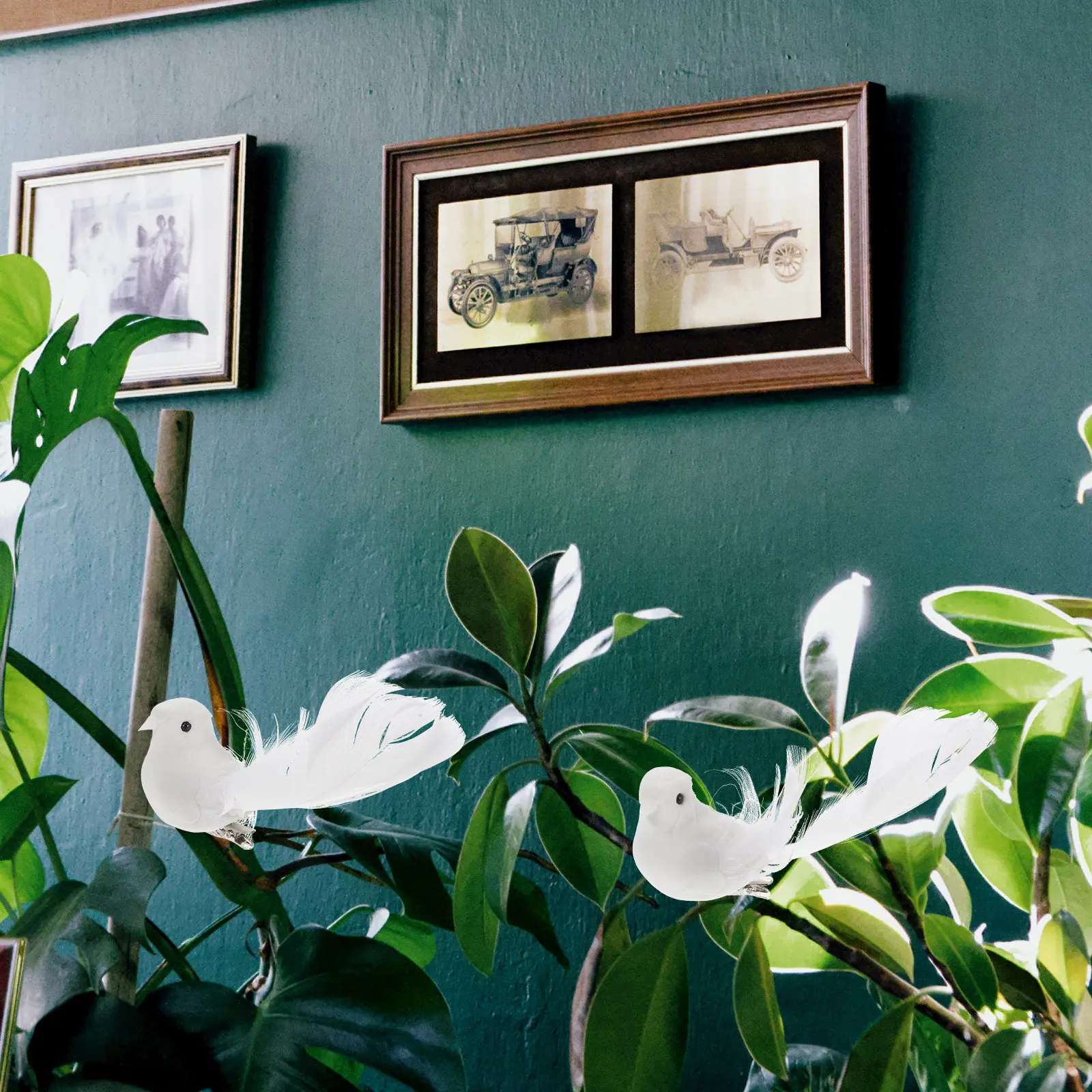 4pcs Feather Birds Small Bird Decor Realistic Artificial Bird For Home Garden Party Decoration Birds Adornment