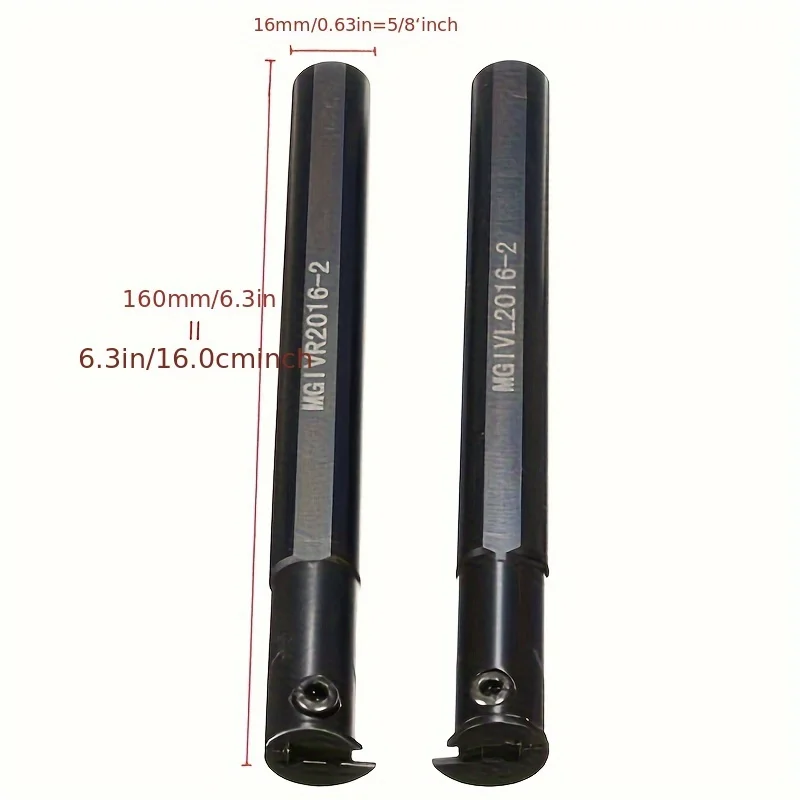 

2pcs MGIVR/L2016-2 Boring Bars + 10pcs MGMN200-G Inserts - Nano Blue Coated CNC Grooving Set