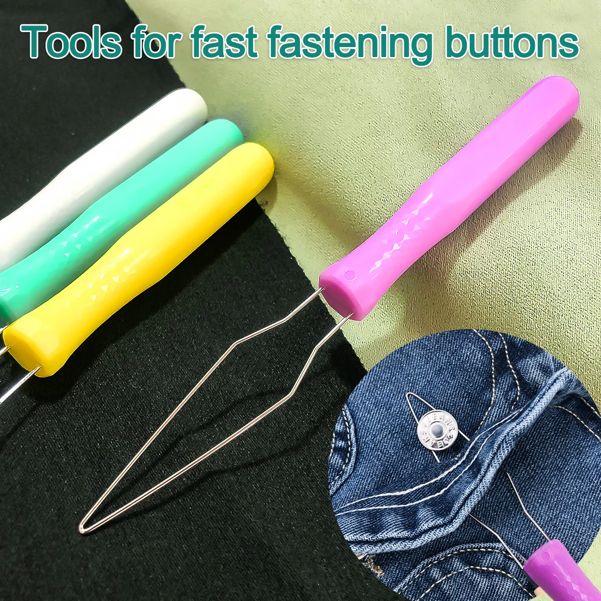 Quick Button Insertion Tool for Clothing Factories Plastic Handle Handmade DIY Sewing Accessory Fast Buttonserter