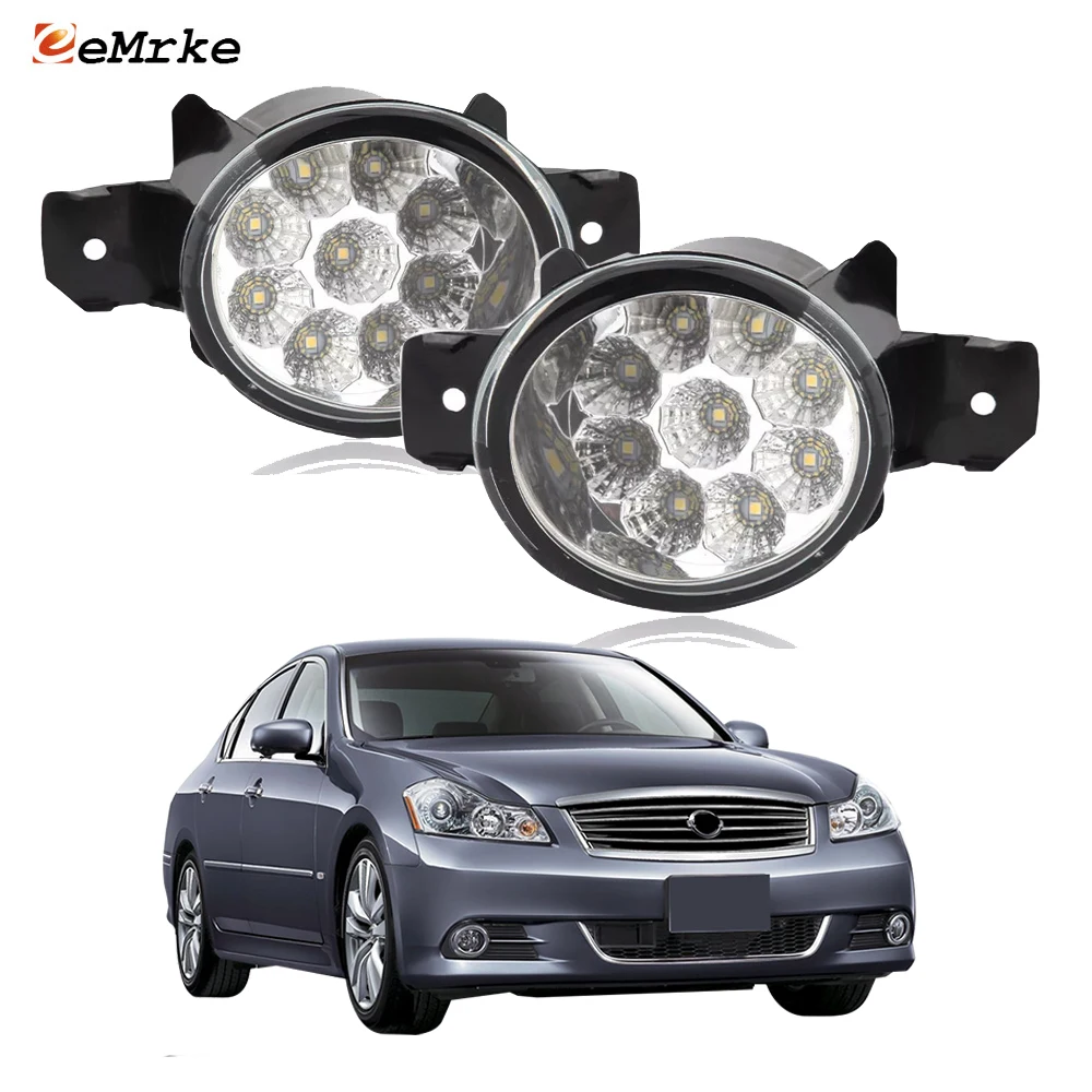 Upgrade Led Fog Lights PTF Car DRL Headlights Daytime Running Light for Infiniti M45x M35x M35 Base North America 2008 2009 2010