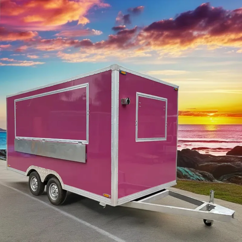 Multifunctional Snack European Dessert Food Cart Ice Cream Coffee Car Trailer