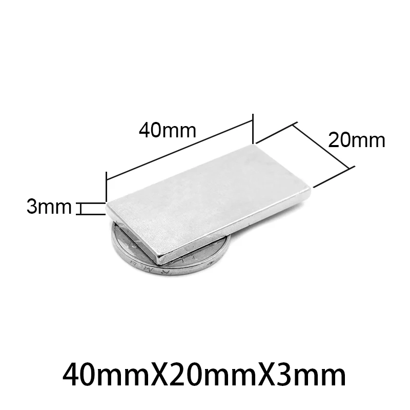 2~30PCS 40x20x3mm Neodymium Magnet 40mm x 20mm x 3mm Rare Earth Neodymium Fridge Magnets Super Strong Block 40*20*3mm