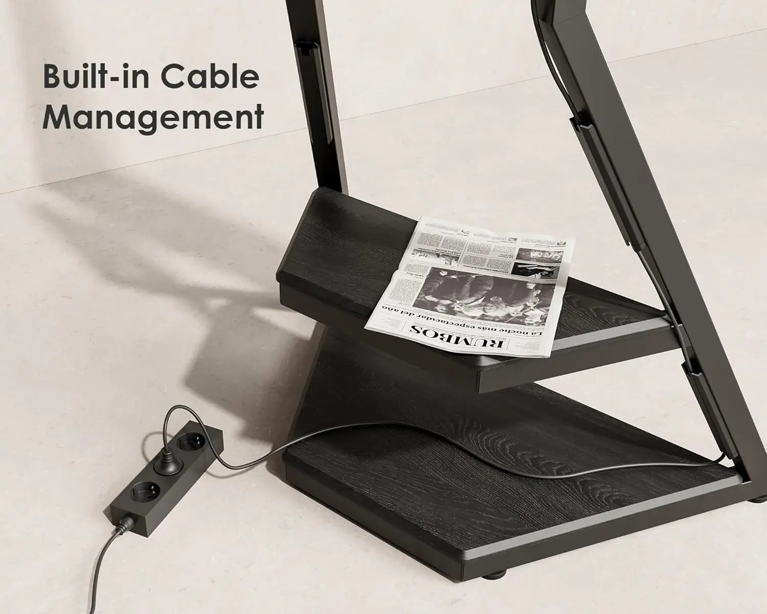 32-65인치 TV용 코너 TV 스탠드, 높이와 회전 조절이 가능한 롤링 카트, 작은 공간을 위한 모던 디자인