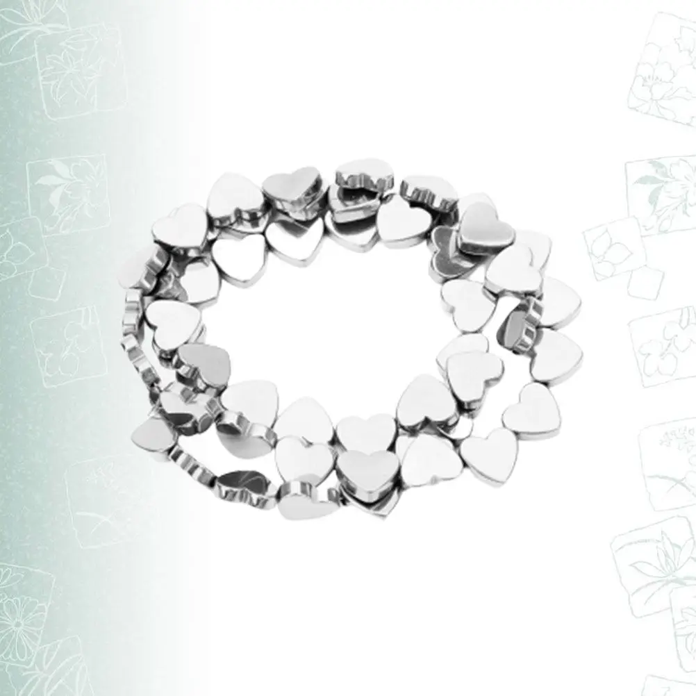 

50Pcs Colored Hollow Heart Beads Natural Hematite Stone Plating Surface Smooth Mini Hole Creative DIY Craft Beads for Jewelry