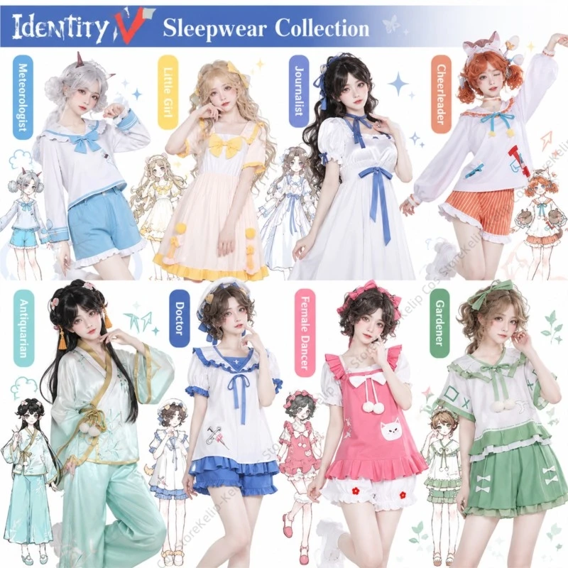 Identity V Pajama Party Cosplay Costume Little Girl Antiquarian Meteorologist Gardener Journalist Doctor Dancer Cheerleader