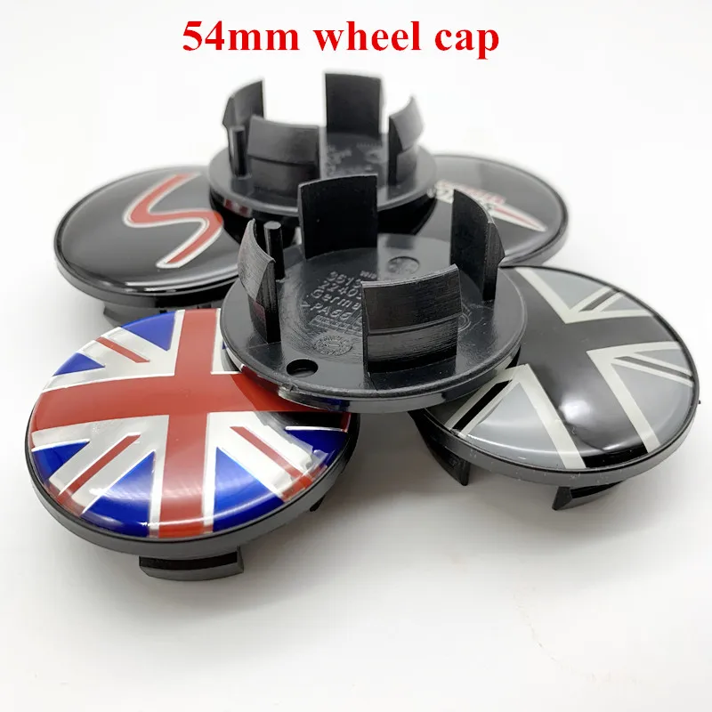 4pcs 3D 54mm Car Emblem Wheel Center Cover Hub Cap Epoxy Resin UK Flag Badge For Mini JCW S One R50 R55 R56 R57 R58 Accessories