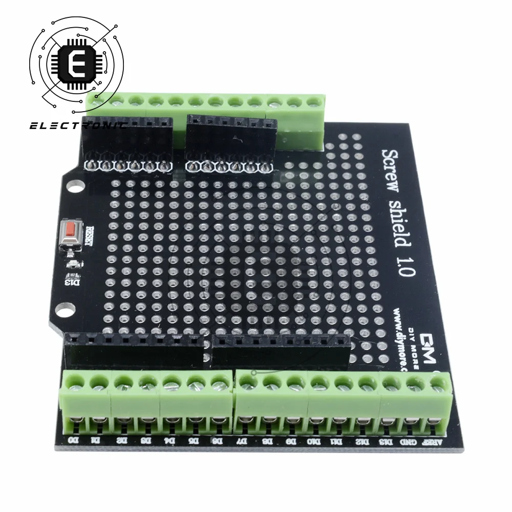 Nguyên Sinh Vít Che Chắn Cho Arduino Mã Nguồn Mở Nút Reset D13 LED Mới Cho Bo Mạch Năm 3.81 Nhà Ga 2 Mặt PCB SMART TECH Hàn DIY