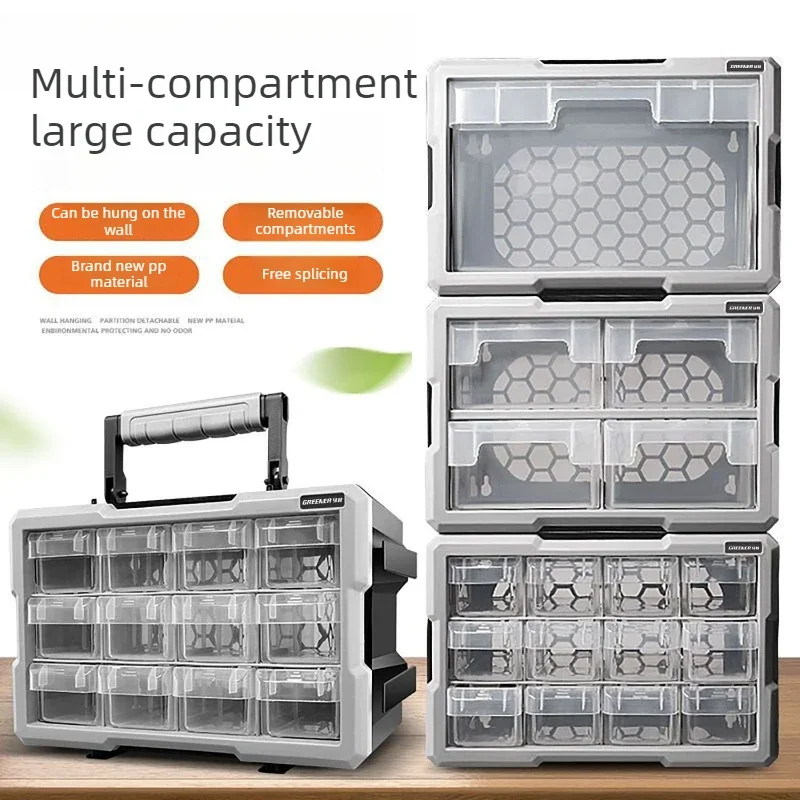 Visible Parts Storage Box Spliceable Tool Accessories Box 1/2/4/12 Grid Screw Toolbox Handheld Drawer Tools Part Organizer Boxes