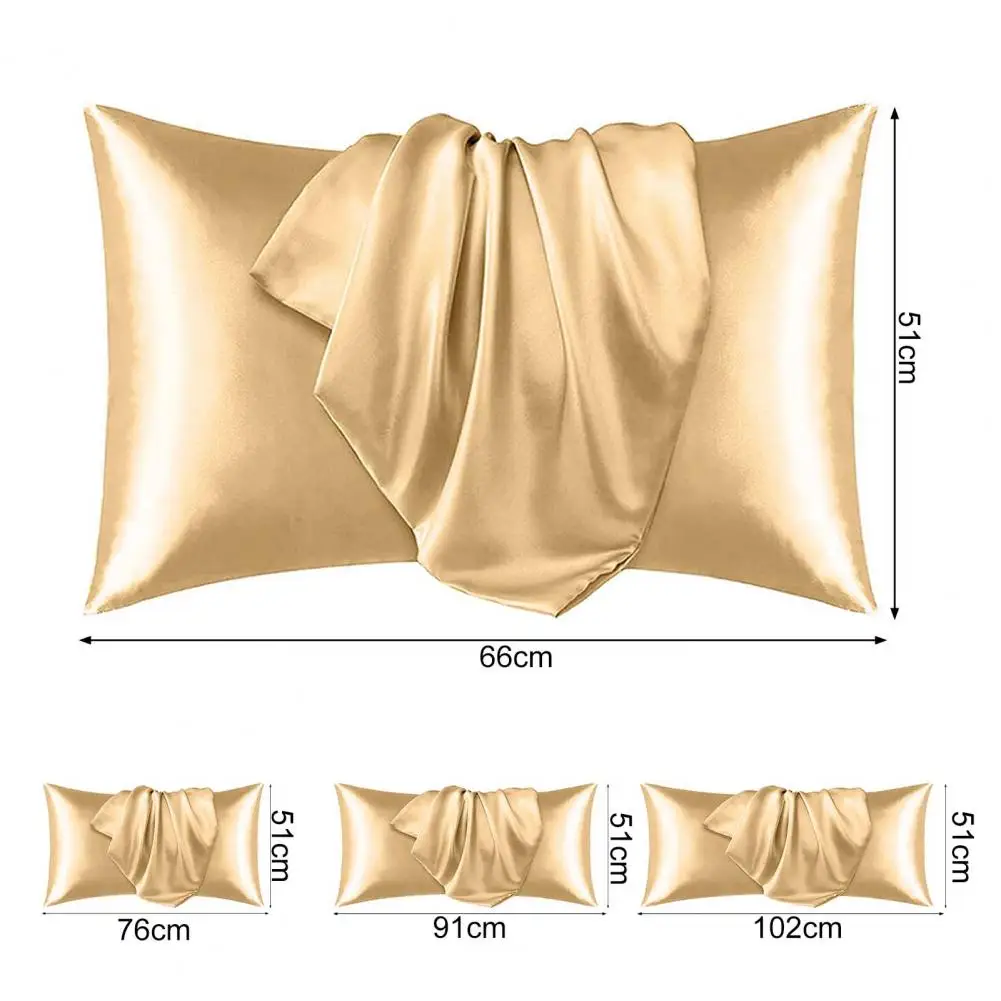 Satin Pillowcase Luxurious Satin Pillow Cases for Frizz-free Hair Smooth Skin Set of 2 Solid Color Silk Pillow for Bedroom