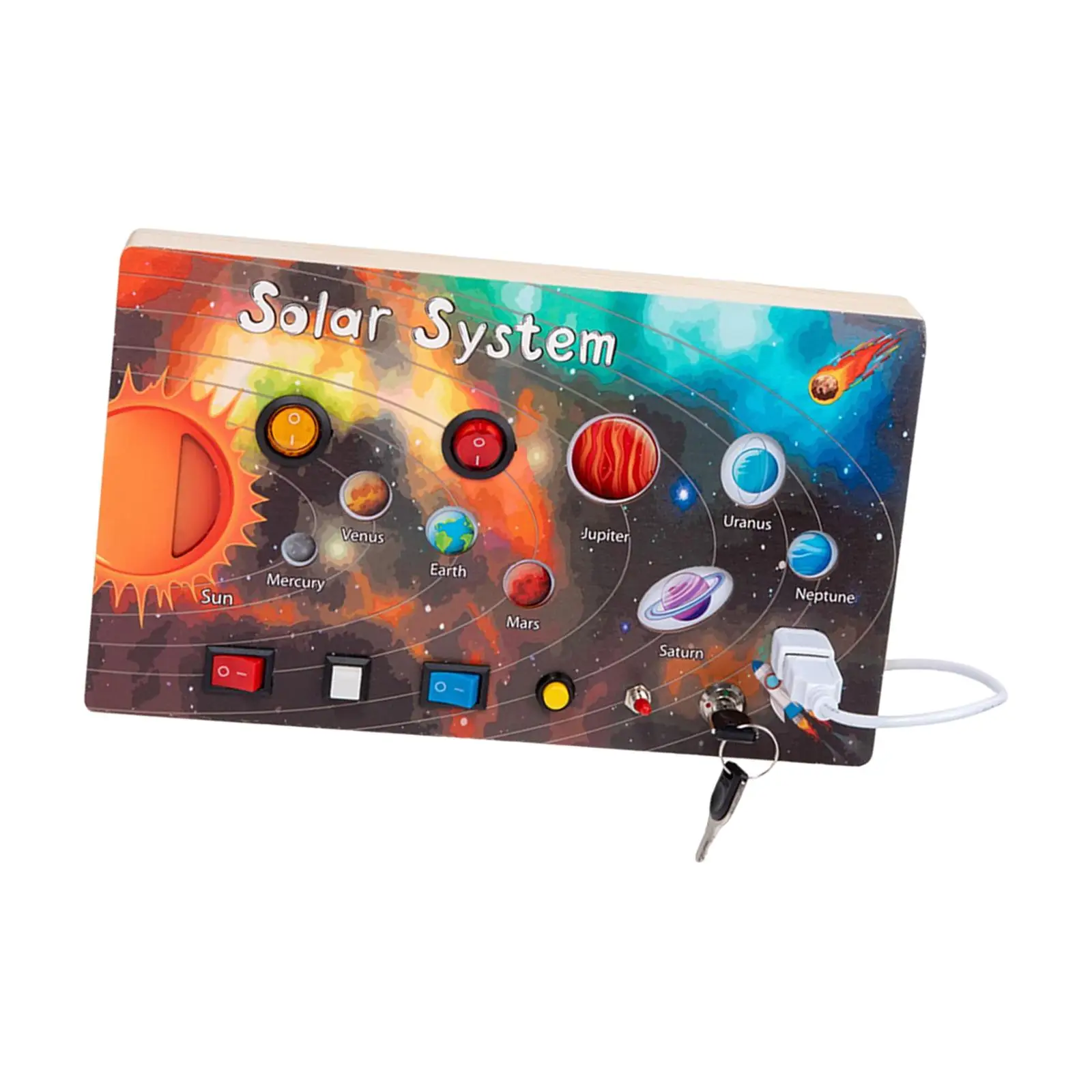 Electronic Montessori Busy Board with Lights Switches Colorful for Children