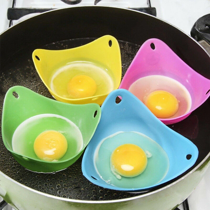 4Pcs Egg Boiled Mold Silicone Poacher Cook Poach Pods Poached Kitchen Tools