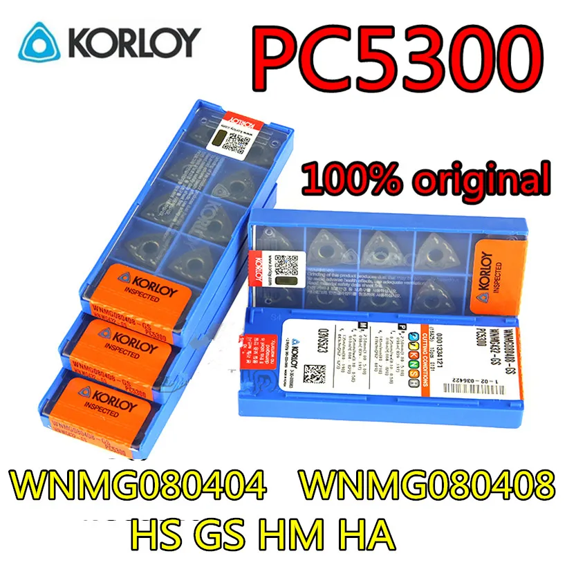 WNMG080404-HS WNMG080404-GS WNMG080408-HS WNMG080408-GS PC5300 100% original  KORLOY Carbide insert