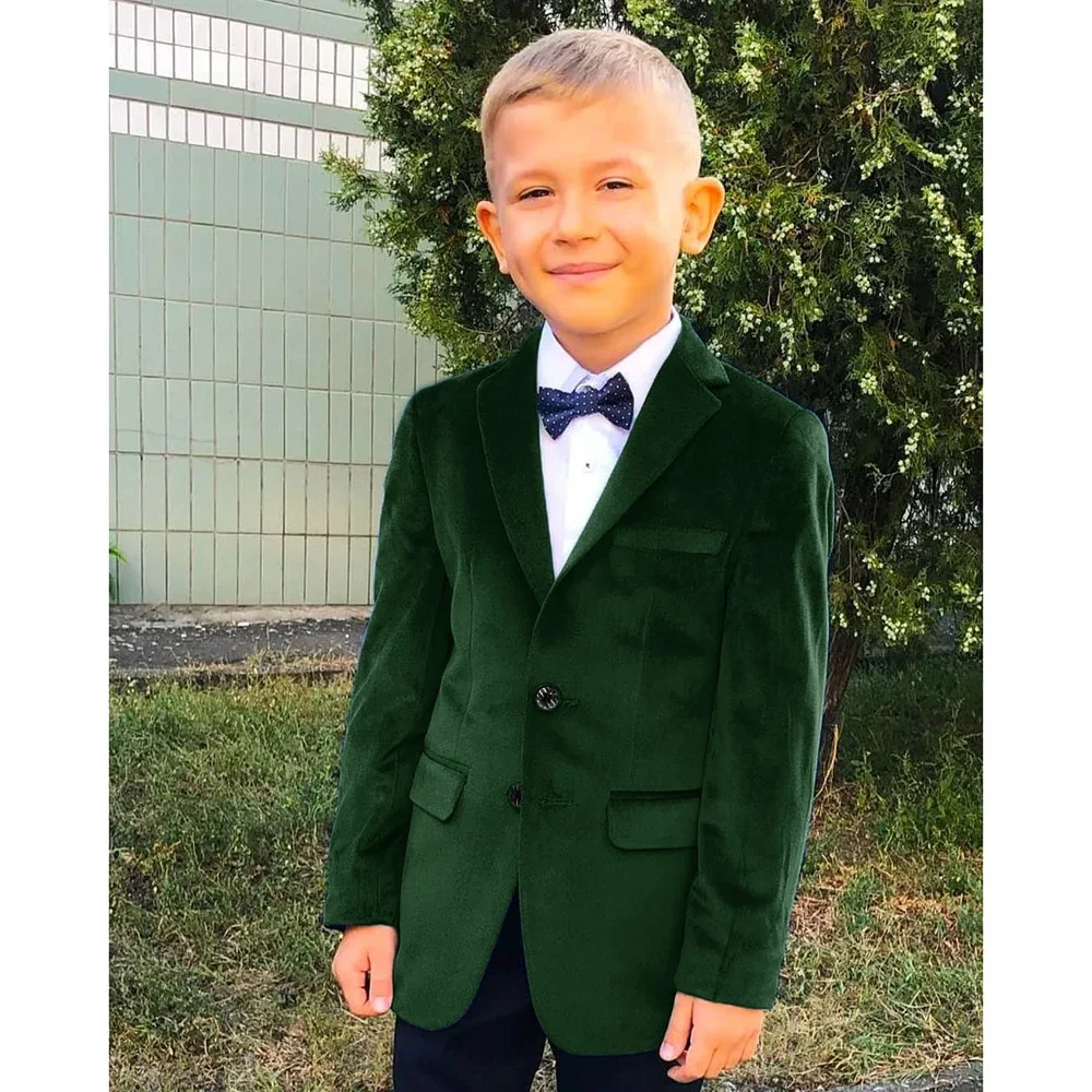 

Velvet Boy's Slim Fit Suit Jackets Notched Lapel Luxury Children's New Single Breasted Suits Boy Suits & Blazers for Boys