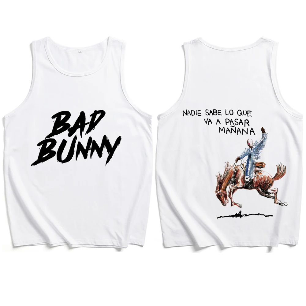 Nadie Sabe Lo Que Va A Pasar Manana Bad Bunny 2024 Tank Tops Vest T-Shirt Unisex T-shirt Sleeveless Summer Casual Regular