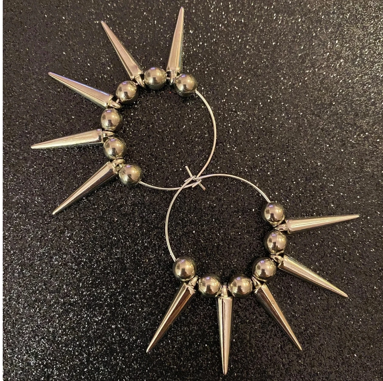 Deadly Girl Punk Rock & Heavy Metal Style Spike Hoop Earrings