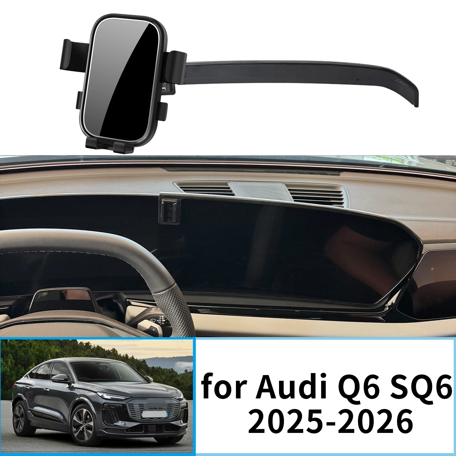 

for Audi Q6 SQ6 Sedan 2025 2026 Sportback Electric GPS Bracket Navigation Stand Auto Car Mobile Phone Holder Accessories