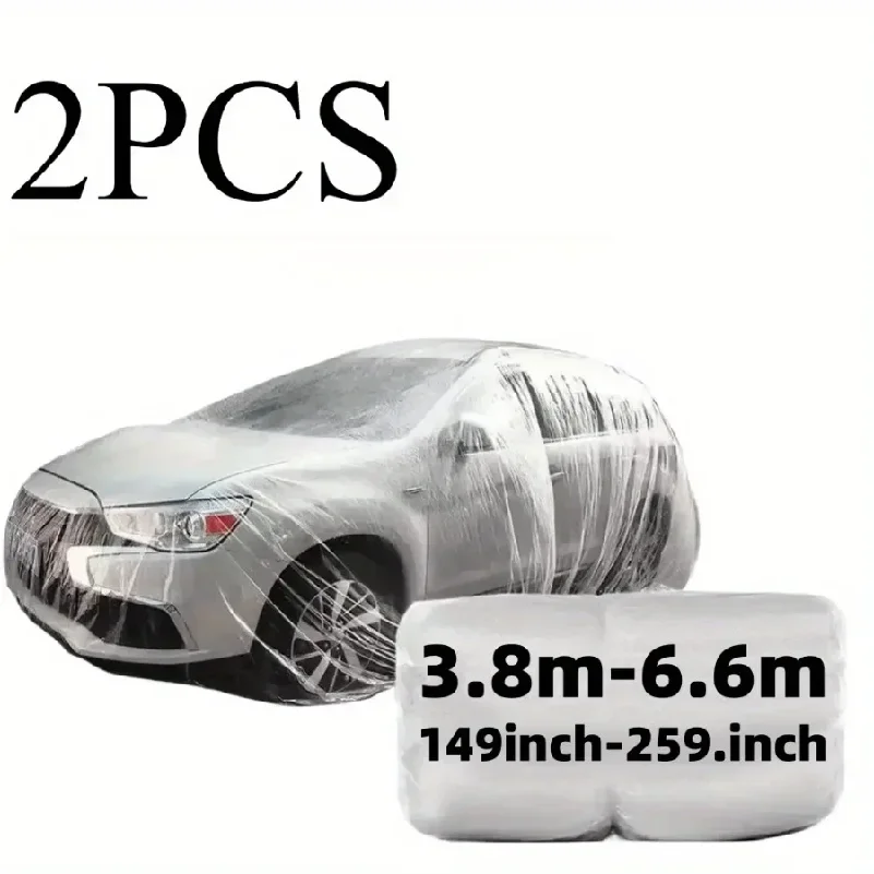 2PCS Car All-Season Disposable Car Cover  All-Weather Protection Snowproof & Scratch-Resistant | Universal Fit for Most Vehicles