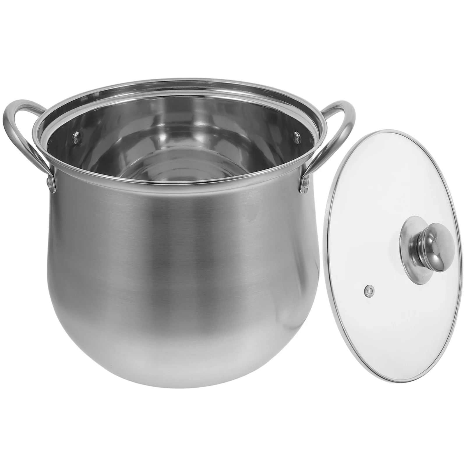 

High-Waisted Soup 20Cm Stainless Steel Deep Cooking Pot Dual Handle For Kitchen Stew Hot Pot Stockpot With Lid