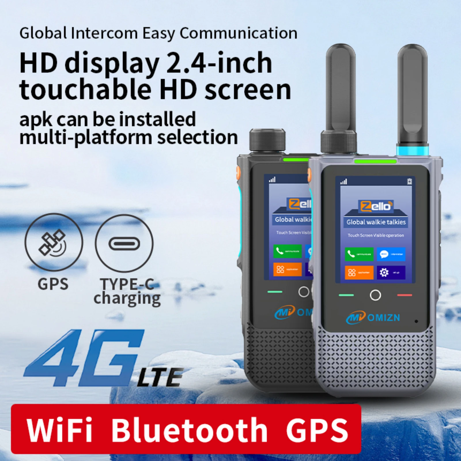 OMIZN Walkie Talkie 5000 Kilometers Camping Android System 8.1 Radio 4G Wifi Long Range Portable Unlimited Distance Calling A5