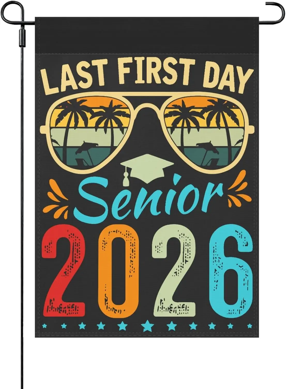 فئة يوم الأول من My Lasts لعام 2026 كبار العودة إلى المدارس 2026 علم الحديقة الموسمي 12 × 18 لافتة حديقة مضحكة مزدوجة الجوانب f AAO