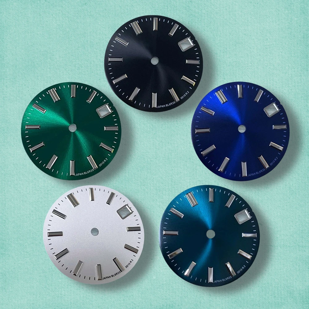 

28.5mm GS Logo NH35 dial with sun pattern GS Dial Suitable for NH35/364R/7S Movement High Quality NH35 Watch Accessories