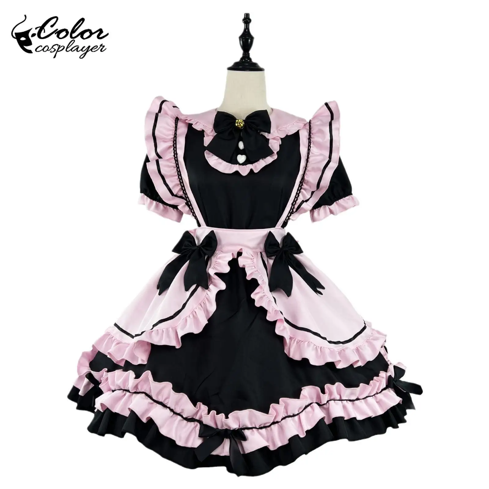 لوليتا كوسبلاير القوس فستان خادمة للنساء ، أنيمي اللباس ، زي الهالوين ، ملابس حفلة الكبار ، الهوى ، زي كرنفال ، اللون