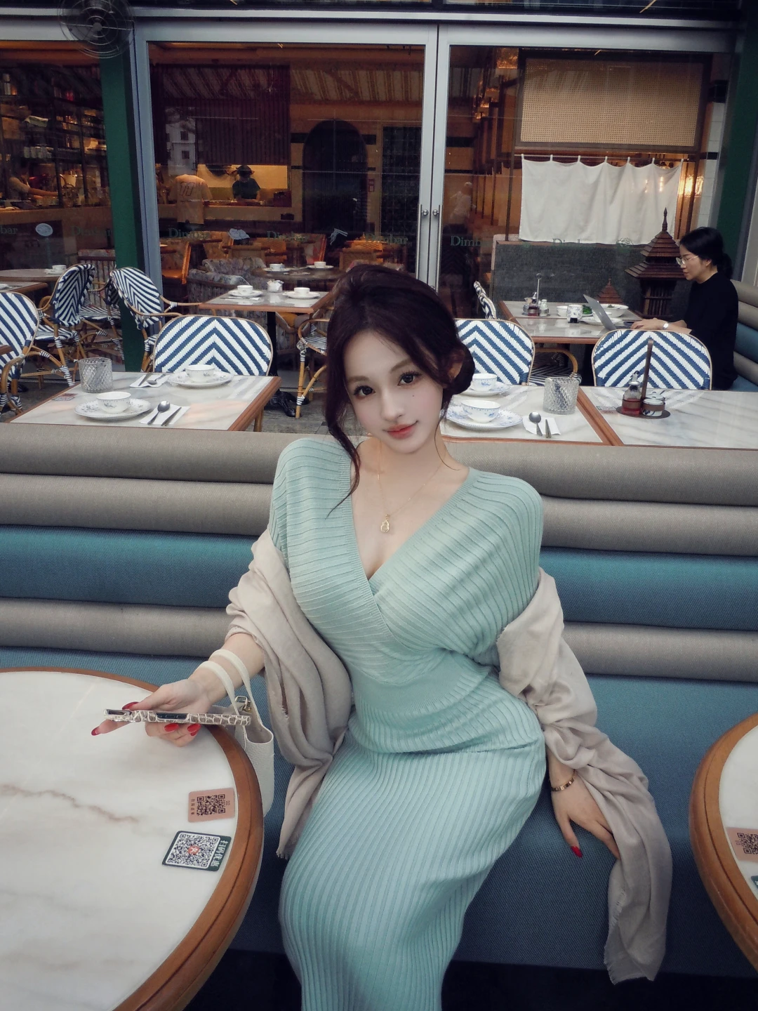 Feminino com decote em v malha manga longa bodycon vestido sexy volta recorte com nervuras camisola vestido outono coreano na moda escritório senhora outfits