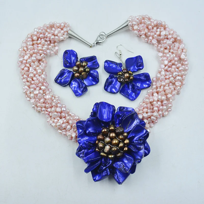 N-2017-5-12-11-30 Classic romantic Africa shell flower necklace 20\