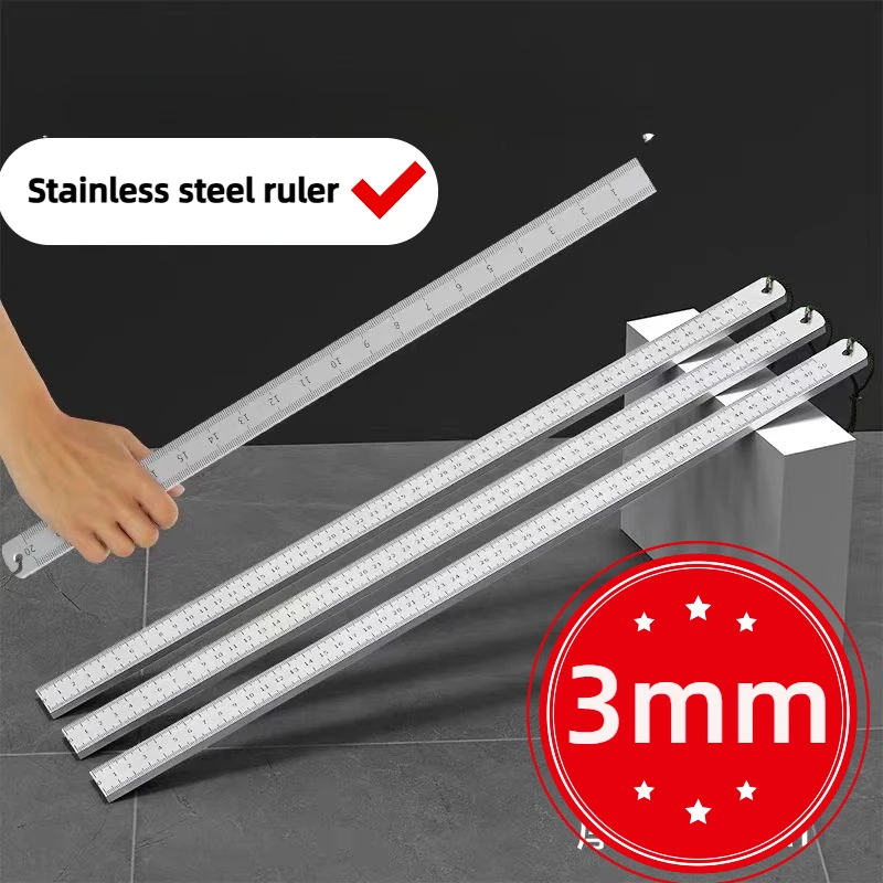 

Линейка из нержавеющей стали ручной работы толщиной 3 мм, автомобильный инструмент, линейка самообороны, многофункциональный жесткий измерительный инструмент для самообороны, линейка