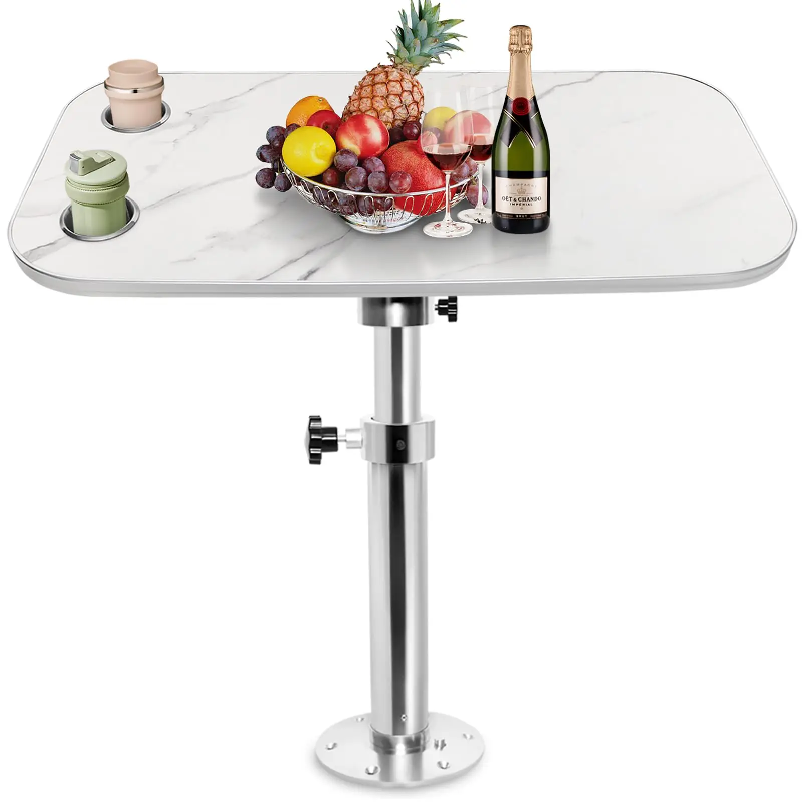 Fast & Free Shipping HWHONGRV RV Table Top 31.5x15.7Inch & Adjustable RV Table Leg Set 17.7-27.2 Inch Height Range