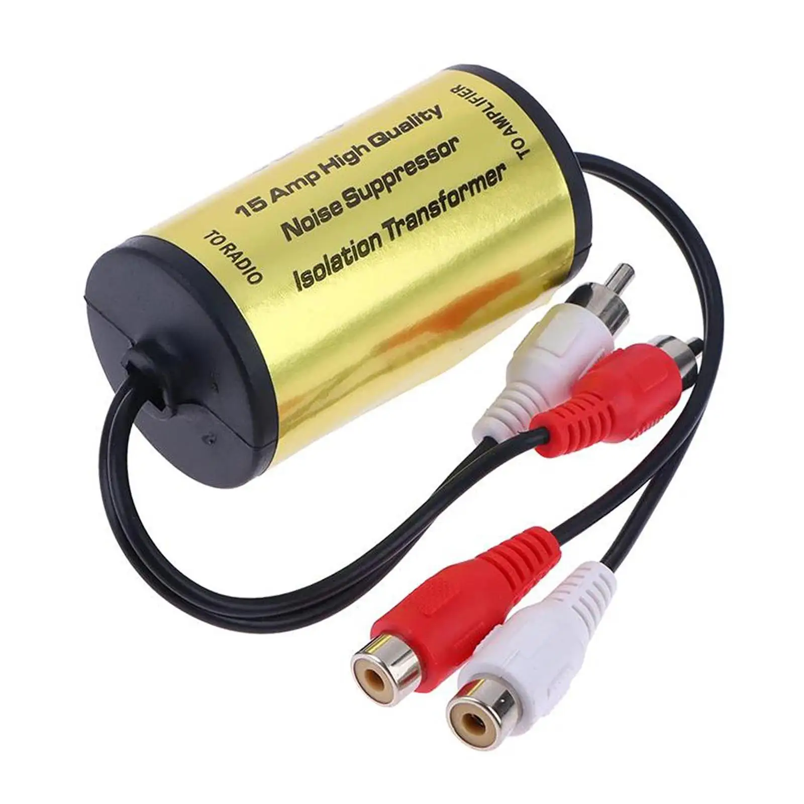 4 Channel Car Audio Noise Suppressor with RCA Ground Loop Filter Male Female Connector for Stereo System