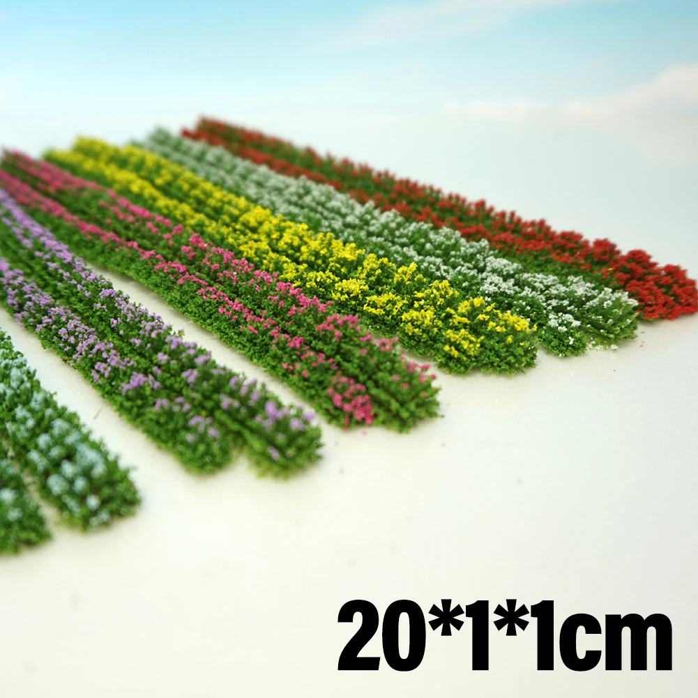 

Vibrant Static Grass Miniature Scenery Mixed Wildflower Shrub Strips With 6Color Artificial Decorations Home Party Supplies