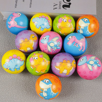 12Pcs Cartoon Jungle Dinosaur Theme Bouncy Balls Jumping Elastic Rubber Balls Toy for Kids Birthday Party Favors Pinata Fillers