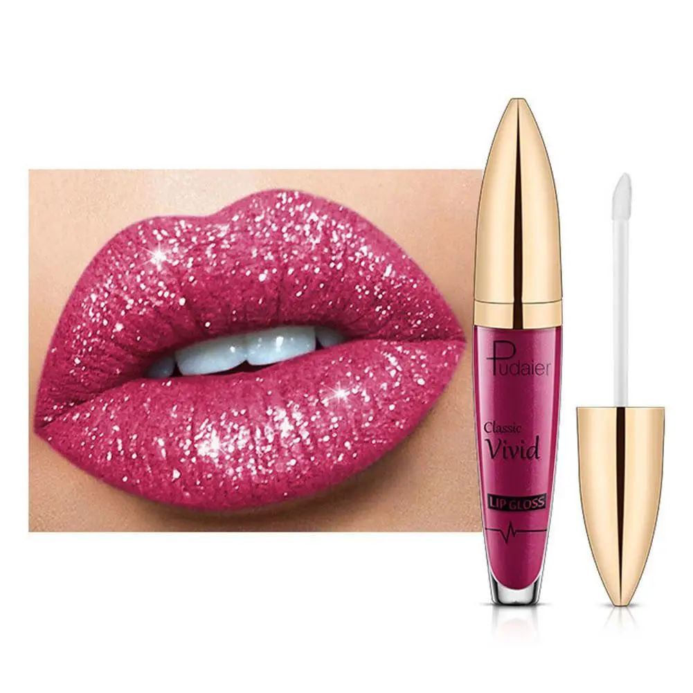 18 Farben Diamant Lippenstift für Frauen langlebigen matten Glitzer flüssigen Lippenstift Diamant glänzenden Lip gloss wasserdichte Lippe machen z0v6