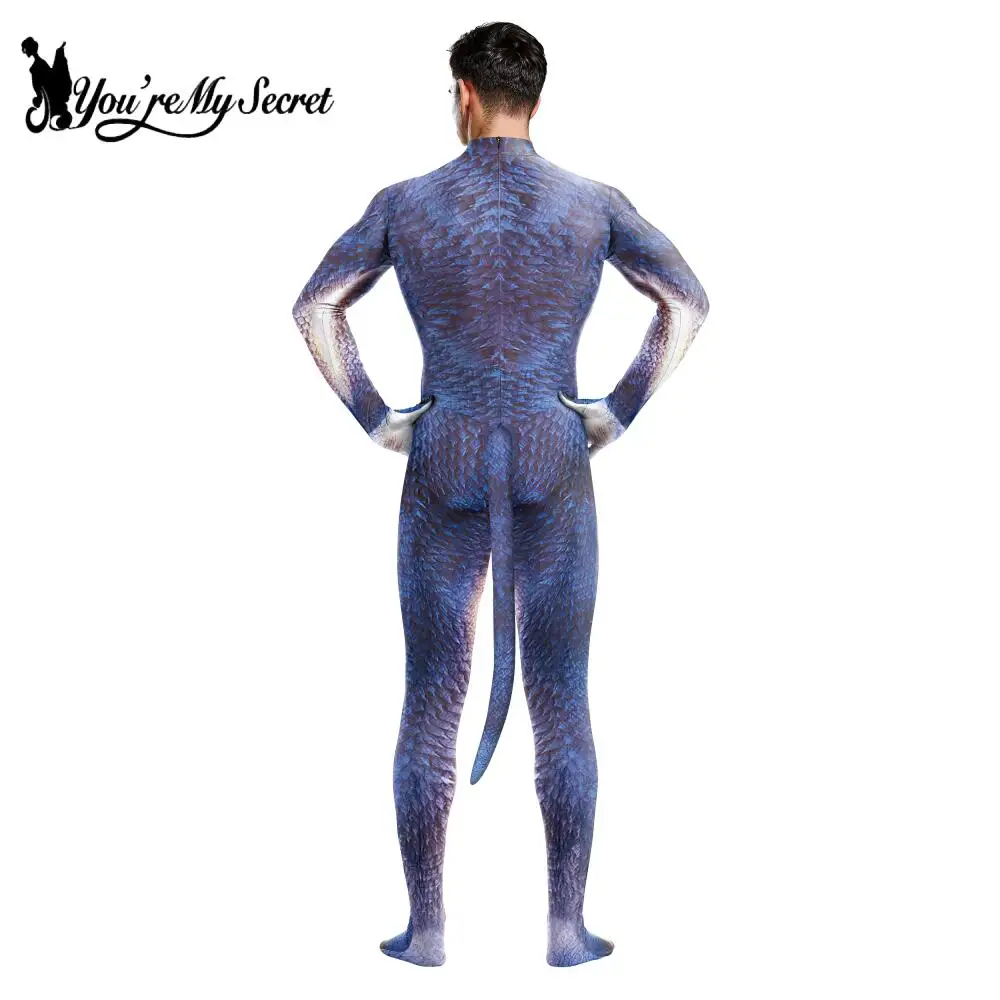 [You\'re My Secret]Halloween Cosplay Serpentine Printed Cosplay Costume Zentai Bodysuit Outfits Elastic Jumpsuit Fancy Dress